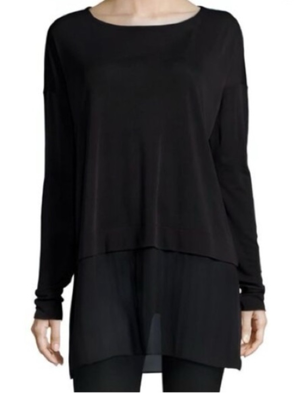 Eileen Fisher Silk Tunic Black Size XS